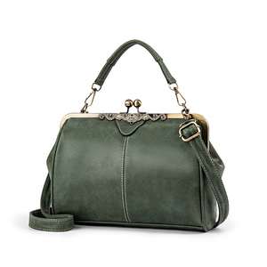 Vintage Suede <b>Frame</b> Handbag With Removable Strap Women's Coffee Green Blue Rose Red Color Options Daily Use Stylish Design - Product Image 2