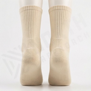 Crew <b>Socks</b> Solid Color Knitted Cotton Breathable Daily Wear Adult Regular Style Spring Season - Product Image 2