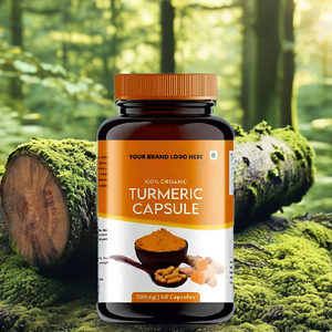 Cápsulas de refuerzo de bienestar diario con certificación GMP, extracto de cúrcuma cultivado salvaje puro para la salud de las articulaciones, contenedor de plástico inmune - Product Image 1