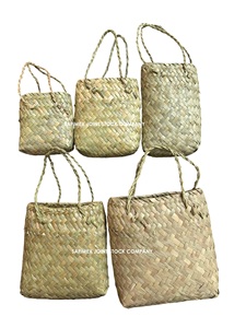 Sac Kete tissé en jonc de mer, sac Kete maori tissé, sac fourre-tout durable de petite taille, sac en lin tissé à la main, petite taille, fabriqué en usine au Vietnam - Product Image 1