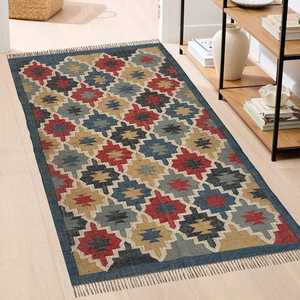Alfombra de Diseño Clásico Tejida a Mano de Yute y Lana, Alfombras Kilim para Sala de Estar, Dormitorio y Estudio - Product Image 3