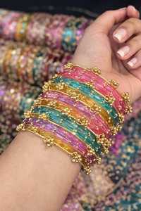 Bracelets en perles plaqués argent/or, couleurs et tailles personnalisées, très demandés, pour femmes, style traditionnel indien/pakistanais, mariage kashmiri - Product Image 5