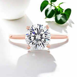 Anillo de Compromiso con Diamante Cultivado en Laboratorio, Corte Redondo, Halo Oculto, Solitario, 4 Puntas, Minimalista, de Oro, con Certificado IGI - Product Image 2