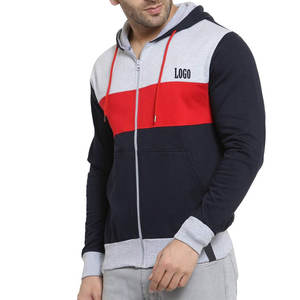 เสื้อฮู้ดดี้ผู้ชายดีไซน์คุณภาพสูง ปี 2026 แบบ Color Block ขอบแขนเสื้อแบบริบ พร้อมเชือกปรับได้ เนื้อผ้านุ่มสบายสำหรับฤดูหนาว - Product Image 3