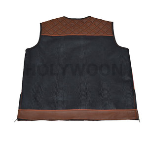 Chaleco de Motociclista de Piel de Cordero Genuina para Hombre, Chaleco de Cuero sin Mangas Negro para Motocicleta - Product Image 5