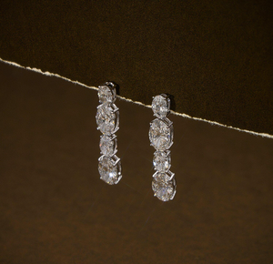 Pendientes de lujo de plata 925 con diamantes de laboratorio para mujer, corte brillante, color E, VVS1 - Product Image 2