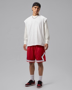 Shorts de basket-ball en maille rouge, shorts d'entraînement athlétiques, shorts de sport à taille élastique avec cordon de serrage, vêtements d'équipe de basket-ball - Product Image 2