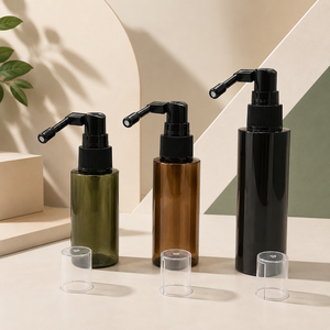 Flacon pulvérisateur cosmétique noir ambré, pompe atomiseur, conteneur en plastique pour lotion et shampoing, emballage personnalisé avec logo - Product Image 4