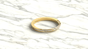Minimalist 18K Gold Round Diamond <b>Ring</b> Asymmetric Pavé Wedding Band Flat Edge <b>Stacking</b> <b>Rings</b> Women Bridal Fine Jewelry for Women - Product Image 3