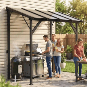 Gazebo con Techo Rígido y Pérgola para Cocinar al Aire Libre - Product Image 1
