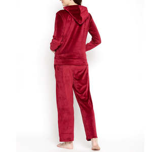 Tracksuit Velvet 2 Piece Set <b>Women</b> Autumn Winter <b>Long</b> <b>Sleeve</b> Zipper Hooded Jacket <b>Top</b> Sweatpants Jogging Suit - Product Image 1