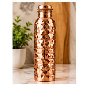 Handcrafted Copper Water <b>Bottle</b> Hammered Finish Portable Travel Use <b>Vintage</b> Design - Product Image 5