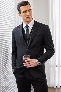 Men athletic fit <b>pant</b> coat suit stretch fabric modern business wear - Product Image 3
