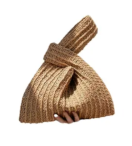Pochette artisanale sac tissé à la main sac de paille crochet macramé sacs de plage directement du fournisseur indien