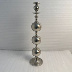 Decorative Solid Brass Candle Stand With Nickle Finish For Home Interior Styling And Wedding Centerpiece Decoration - Product Image 1