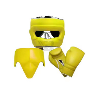 Ensembles de boxe en cuir véritable avec logo personnalisé, gants d'entraînement et de sparring, protège-tête et protège-glandes - Product Image 3