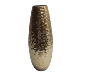 Grand vase en métal martelé, vase de sol moderne doré, vase décoratif pour fleurs, centre de table de luxe pour la décoration de la maison, de l'hôtel et des mariages, élégant. - Product Image 3
