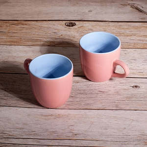 <b>Blush</b> Elegance Glossy Ceramic Tea Cups Set of 2 - Product Image 2