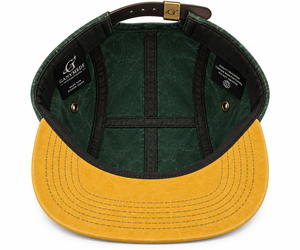 Casquette de camping vintage personnalisée, 5 panneaux, vert et jaune, logo brodé, fabricant de chapeaux - Product Image 2