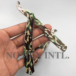 Rasoir à lame unique pour homme en acier inoxydable avec manche en bois imprimé camouflage, qualité supérieure à prix d'usine - Product Image 4