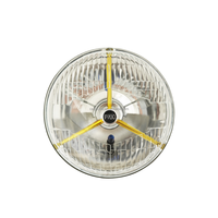7 Inch Tripod Tri-Bar Headlamps LHD Lucas Type P700 Headlight Golden Frame With Halogen H4 Conversion Fitting (No Bulb)