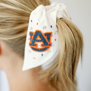 ปักลายรูปโบว์สำหรับสาวๆทำด้วยมือประดับลูกปัดผ้าเทนเนสซีผูกผมสีขาวซาตินเครื่องประดับผมสุดเจตนารมณ์ - Product Image 4