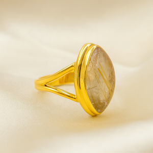Golden Rutile Quartz <b>Ring</b> 925 Sterling Silver <b>Ring</b> <b>Statement</b> <b>Ring</b> Promise <b>Ring</b> for Her <b>Ring</b> At Unbeatable Price By Supplier - Product Image 3