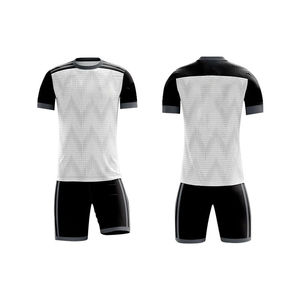 Conjunto de Uniforme de Fútbol para Hombre, Camiseta de Manga Corta con Rayas Blancas y Turquesa, Cuello Redondo, Poliéster que Absorbe la Humedad, Corte Regular - Product Image 3