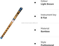 Flûte indienne Bansuri pour débutants à professionnels, flûte en bambou de 14 pouces, gamme B, flûte transversale