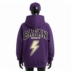 Sudadera con capucha de lana Premium para mujer 330GSM tela cepillada de peso pesado Color púrpura logotipo bordado Diseño personalizado sudaderas básicas para mujer - Product Image 2