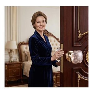 Ceramic European Style <b>Door</b> Knob with Floral Design Handle for Bedroom Cabinet Drawer Furniture-Eco-Friendly Durable Finish - Product Image 1