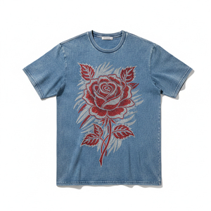Luxury Rhinestone T <b>Shirt</b> Supplier Custom Hot Fix Diamond Crystal <b>Men</b> Tee Heavyweight Fabric Fashion Urban Street Wear - Product Image 1