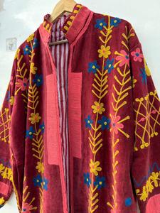 Robe kimono longue brodée Suzani |   Robe en coton bohème en gros - Product Image 3