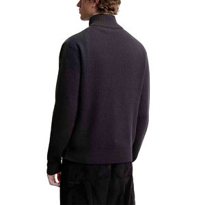 Cardigan zippé pour homme, coupe ajustée, col montant, léger, coupe-vent, chaud, avec logo frontal – Vente en gros pour l'hiver - Product Image 2