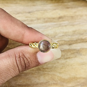Hot Selling New Arrival Amethyst <b>Ring</b> Gold Plated Twisted Brass <b>Ring</b> Dainty <b>Statement</b> Geometric Jewelry Wholesale <b>Ring</b> For Women - Product Image 6