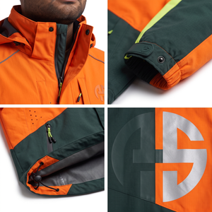 Mens Custom Coated Streetwear 3-Layer Nylon Ripstop <b>Waterproof</b> Stand Zipper Hunting <b>Jacket</b> Color Block Front Outerwear OEM - Product Image 4