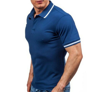 เสื้อโปโลผู้ชายแบบเรียบง่ายสำหรับออกกำลังกาย ฤดูร้อน ขายส่ง คุณภาพสูง ลายเรียบ สวมใส่สบายๆ สำหรับผู้ชาย - Product Image 4