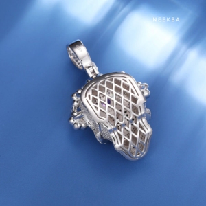 Colgante de Calavera Floral Gótica con Moissanita – Joyería de Estética Oscura, Colgante de Calavera con Flor – Joyería Gótica de Plata de Ley 925 - Product Image 6