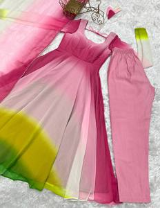 Pure Soft Heavy Fox Faux Georgette Fabric Inner Micro Cotton Reversible Quick Dry Wrinkle Free Anarkali Gown Party <b>Ankle</b>-Length - Product Image 5