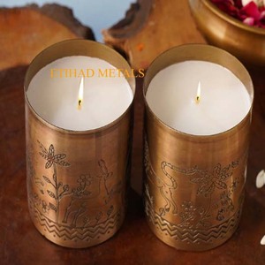 Portavelas decorativo de metal, portavelas aromáticos Dance of Frondescence, velas votivas de metal hechas a mano - Product Image 2