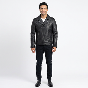 Clush Fashionable Coated Canvas Genuine Leather Vintage <b>Slim</b> <b>Fit</b> Stand Collar Front Logo Winter Streetwear Men's <b>Jacket</b> New - Product Image 6