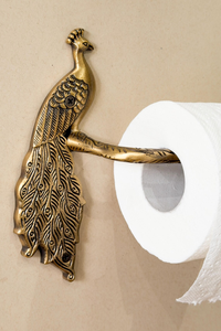 Porte-papier toilette mural Peacock, en laiton vintage, distributeur de papier hygiénique pour salle de bain, accessoire décoratif classique - Product Image 3