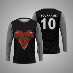 Maillot de sport à manches longues personnalisé par sublimation – T-shirt d'entraînement athlétique avec impression personnalisée du nom et du numéro de l'équipe - Product Image 1