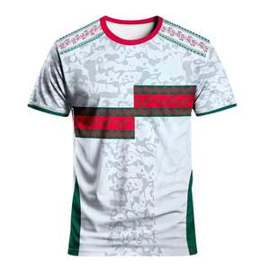 Camiseta de Fútbol Sublimada con Diseño Personalizado al por Mayor, Manga Corta, Transpirable, de Secado Rápido, 100% Poliéster, Nombre y Número del Equipo OEM - Product Image 1