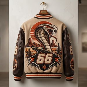Men's <b>Jacket</b> Baseball <b>Letterman</b> <b>Jacket</b> Wool Body Leather Sleeves Embroidered Design Team Bomber <b>Jacket</b> - Product Image 2