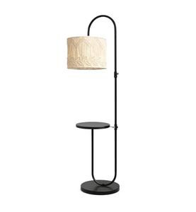 Lámpara de Pie Moderna con Mesa Lateral, Pantalla de Papel Beige, Cuerpo de Hierro, Altura Ajustable, LED E26, Luz Cálida de 2700K, Uso Residencial - Product Image 3