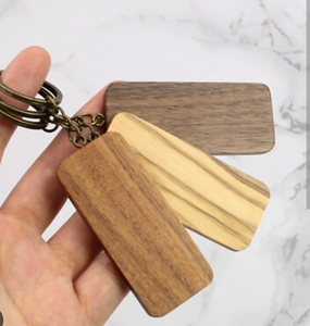 Handmade Natural Wood Rectangle Keychain Personalized Engraving Keyring Durable Lightweight Wooden <b>Key</b> <b>Holder</b> Gift for Men Women - Product Image 2