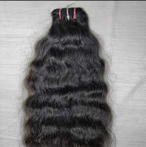 Cheveux humains bouclés 100% vierges, cheveux indiens, simple trame, 34 pouces, vente en gros, tissage de cheveux, double trame, pour machine - Product Image 3