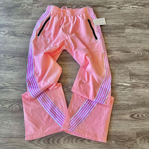 High Quality Customized Track Joggers Flared Pant Baggy Distressed Wide Legs <b>Wind</b> <b>Breaker</b> Nylon Pants for Men - Product Image 3