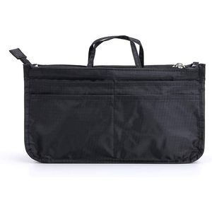 Organisateur de sac à main grande capacité à 13 compartiments avec poignée, imprimé noir, insert intérieur pour sac à main, accessoire féminin - Product Image 1